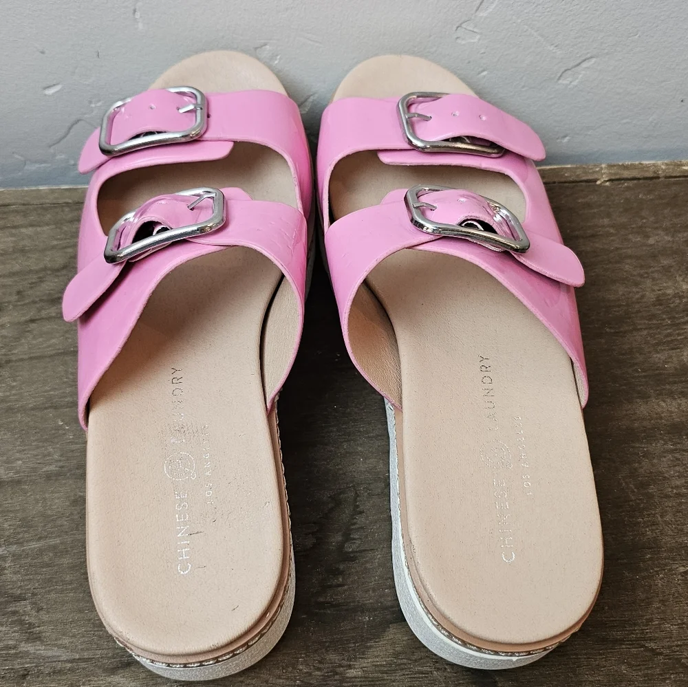 Chinese Laundry Barbie Pink Platform Slides – 8.5 - Y2K - Picture 2 of 9